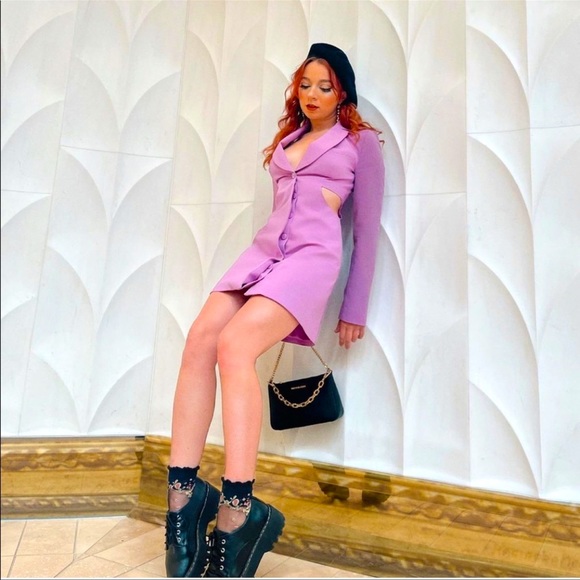 zara lilac blazer dress